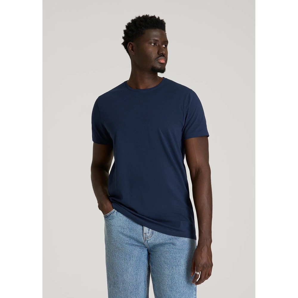 American Tall Mens Essential Modern Fit Crew Neck T-Shirt Medium Tall Navy Blue